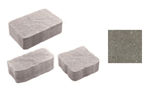 Плитка тротуарная, в комплекте 3 камня, Бержерак 1БЕ.6, гладкая, серый, завод Выбор